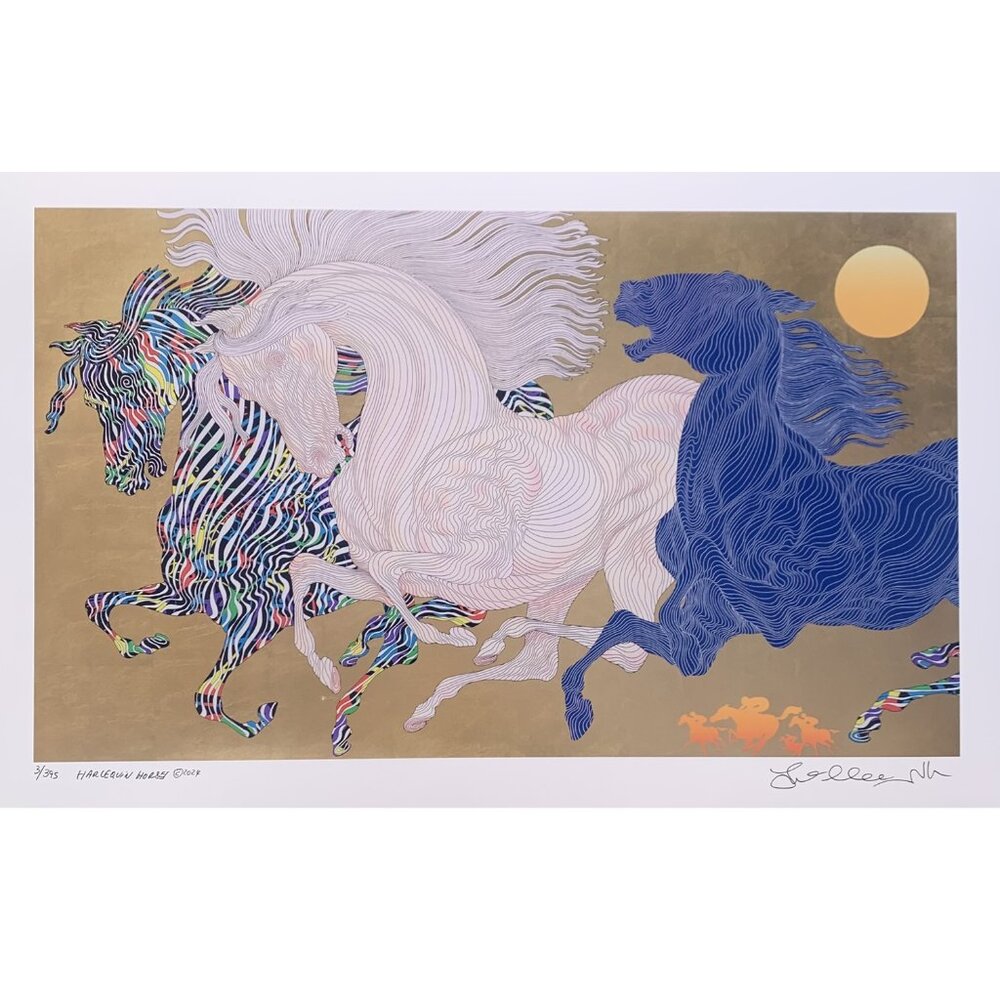 Harlequin Horses by Guillaume Azoulay Numbered Limited Edition print on paper